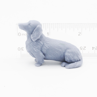 Dachshund Long Hair - 1:12 Scale miniature dog for dollhouse, diorama by Stereocat (1 dog)