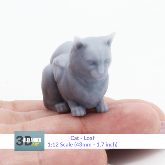 Cat Loaf - 1:12 Scale Miniature for dollhouse and diorama by Alexander Kuzmenko