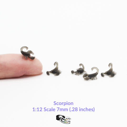 Scorpion - 1:12 Scale miniature for dollhouse, diorama, jewelry making, resin inclusions, art craft supplies (5 scorpions)