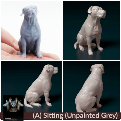 American Bulldog - 1:18 Scale miniature dog for dollhouse, diorama by Stereocat (1 dog)