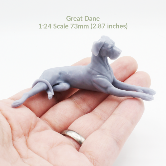 Great Dane - 1:24 Scale dog miniature for dollhouse, diorama, art craft supplies animal model by Alexander Kuzmenko (1 dog)