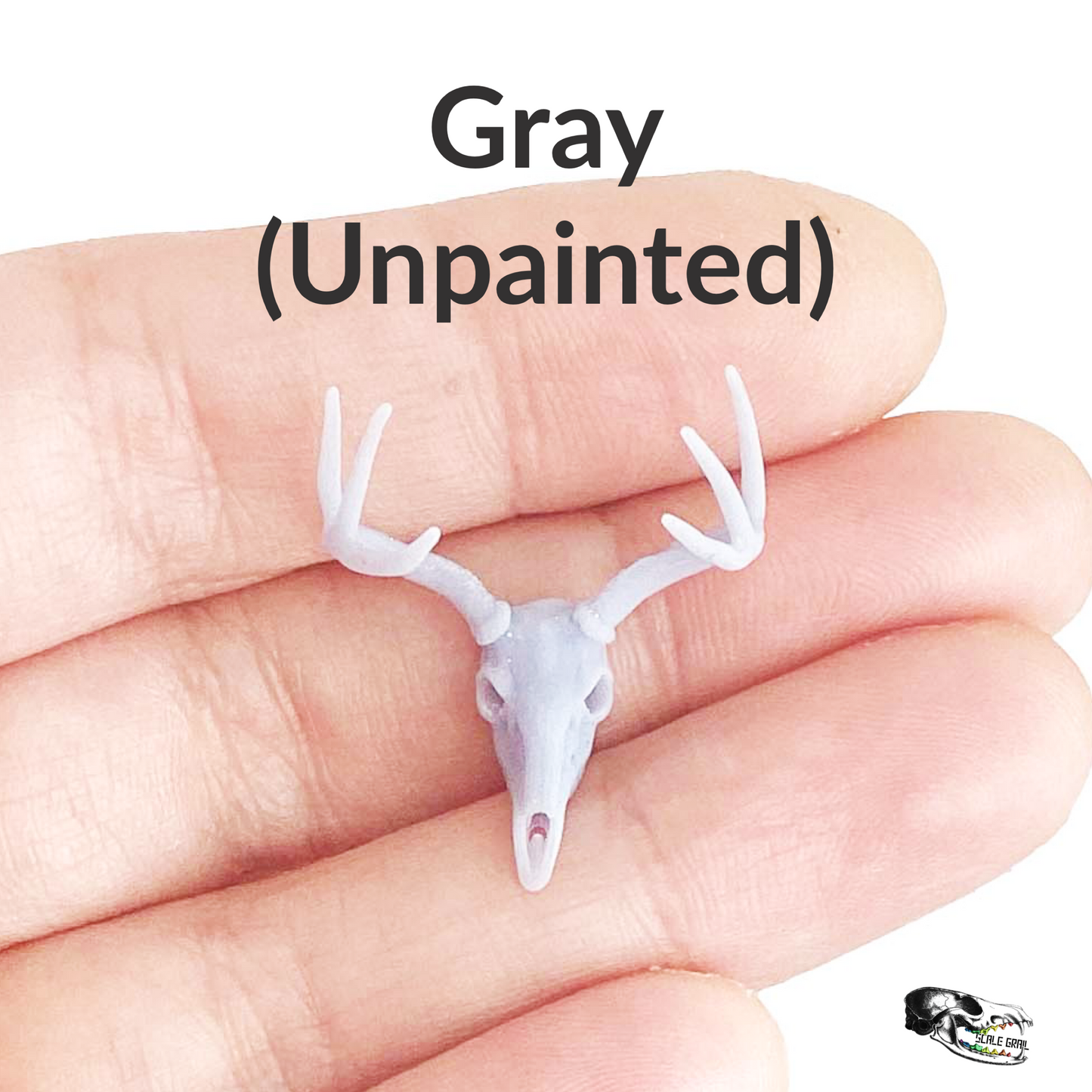 White Tailed Deer Skull - 1:24 Scale replica dollhouse diorama miniature collectible curiosities (1 skull)