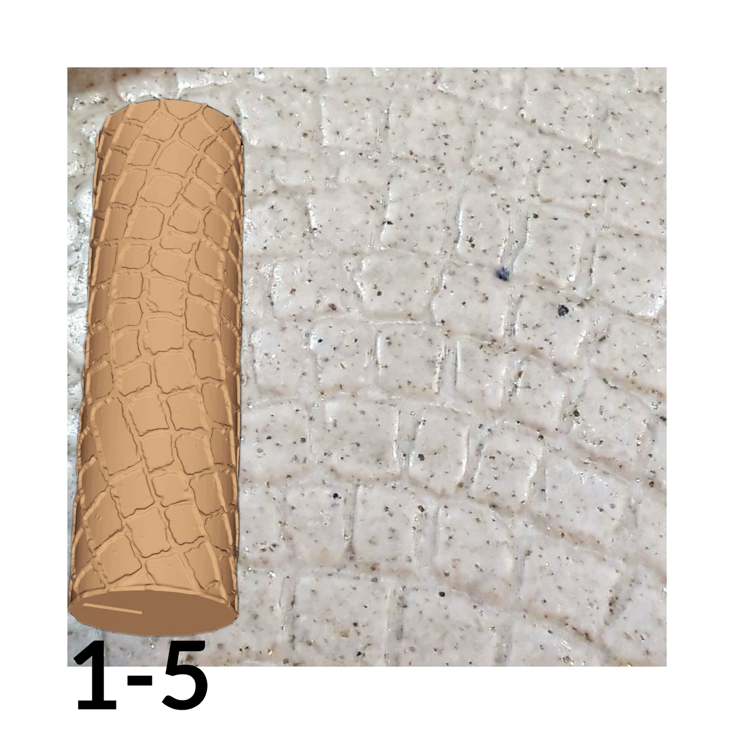 Cobblestone Texture Roller, 4 Inches Tall, Clay texture roller Seamless Design art craft diorama STL Loot Factory (Set 1)