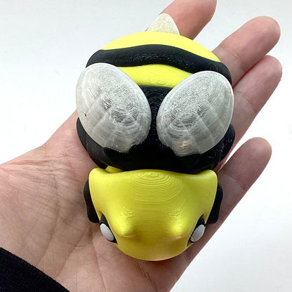 Fidget Bumble Bee 3D Printed Articulated Spring Toy Stress Relief Desk Toy for Kids Adults Layers in Green