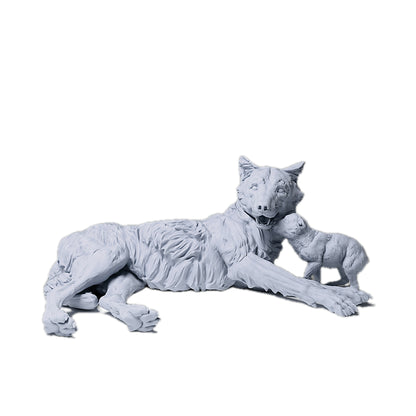 Mongolian Wolf and Pup  | Animal Den Miniatures
