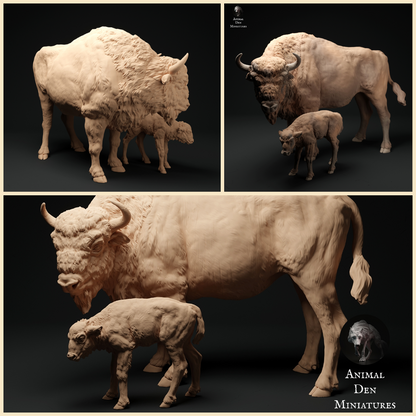 European Bison Miniature 1:48 scale, Animal Den Miniatures