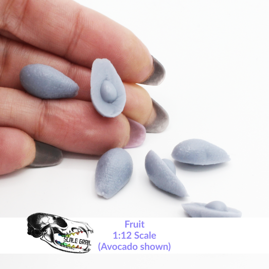 Avocado - 1:12 Scale fruit vegetable for dollhouse and diorama 3d model by The Scale Grail (6 pieces)