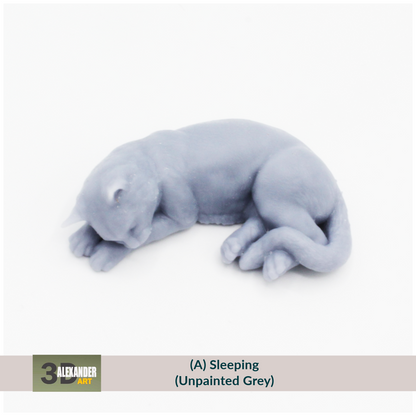 Cat Sleeping variant - 1:12 Scale Miniature for dollhouse and diorama by Alexander Kuzmenko (1 figurine)