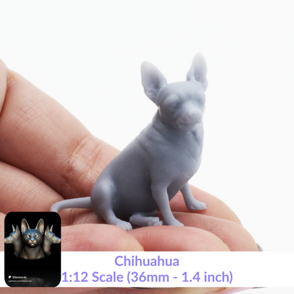 Chihuahua - 1:12 Scale miniature dog for dollhouse, diorama by Stereocat (1 dog)