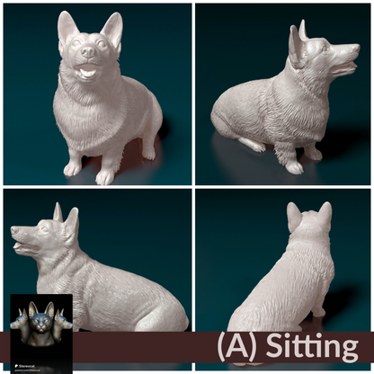 Pembroke Welsh Corgi - 1:12 Scale miniature dog for dollhouse, diorama by Stereocat (1 dog)