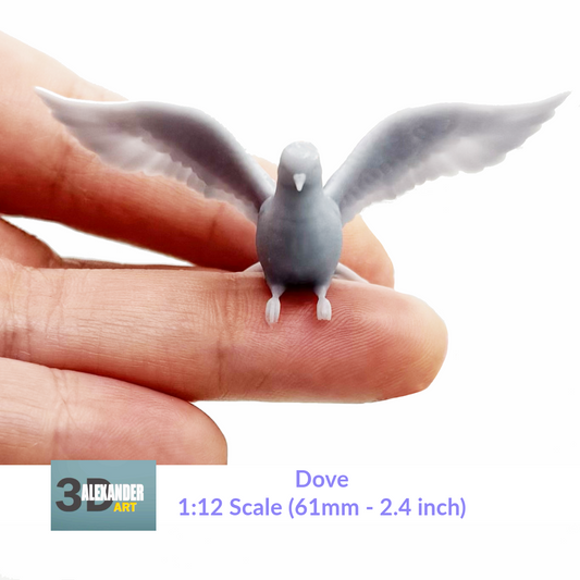 Dove - 1:12 Scale Miniature for dollhouse and diorama by Alexander Kuzmenko (2 figurines)