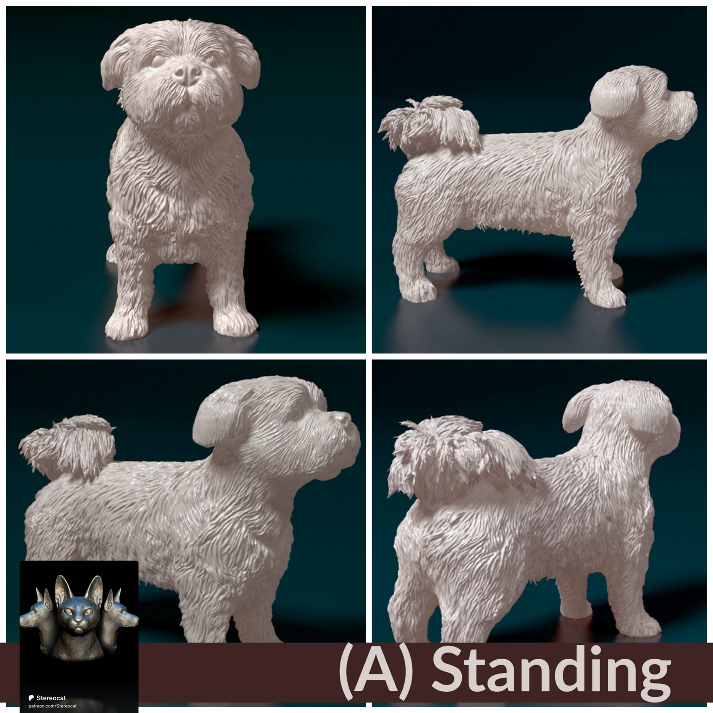 Havanese - 1:12 Scale miniature dog for dollhouse, diorama by Stereocat (1 dog)