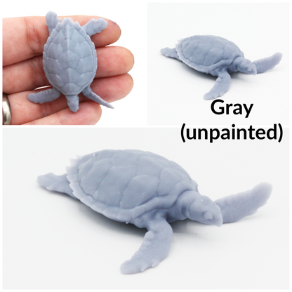 Hawksbill Sea Turtle - 1:24 scale miniature sea animal for tropical diorama, dollhouse, small hand painted mini AnimalDenMiniatures (1 figurine)