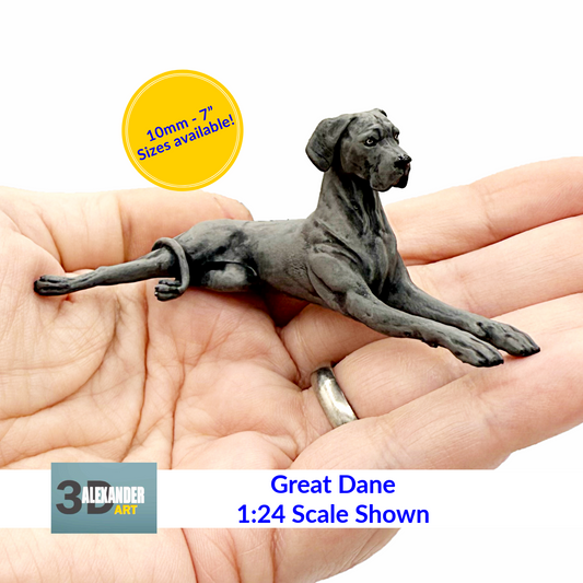 Great Dane - Miniature for dollhouse, diorama, art craft supplies animal model by Alexander Kuzmenko