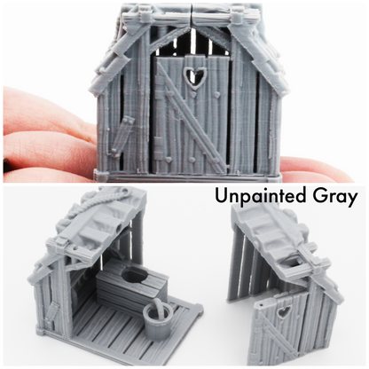 Outhouse - HO 1:87 scale miniature building scenery 3dpforu Medieval Town Set 10 (1 building)