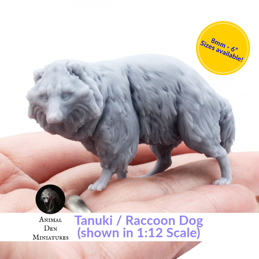 Tanuki (Raccoon Dog) - 1:12 Scale Choose a Size miniature figurine by Animal Den Miniatures