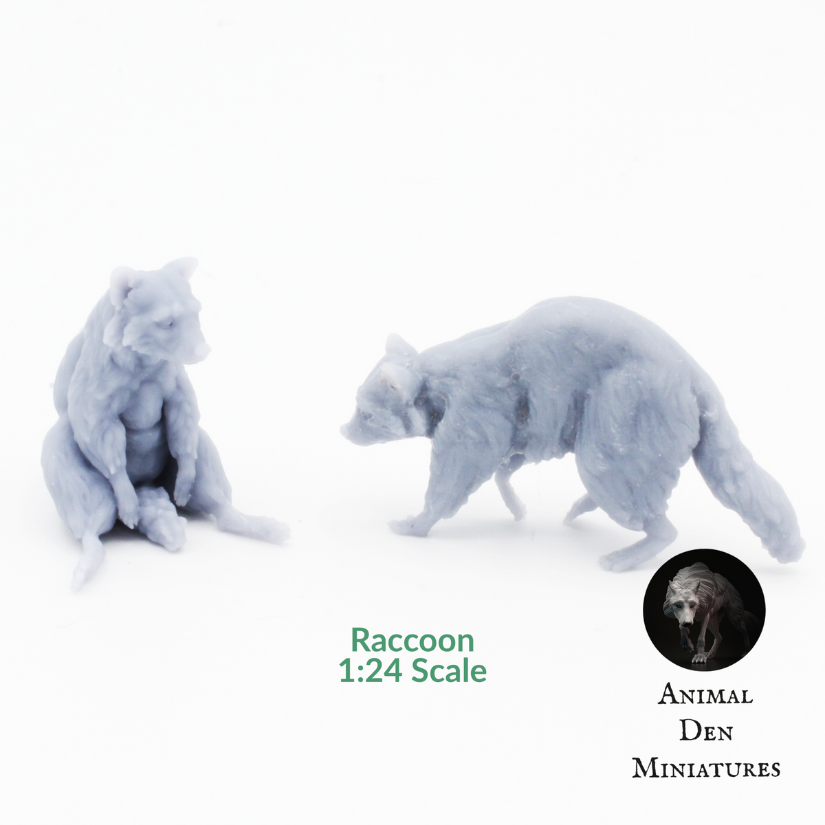 Mini Racoon Figures Raccoon - 1:24 Scale miniature for dollhouse, diorama, art craft suppl ...