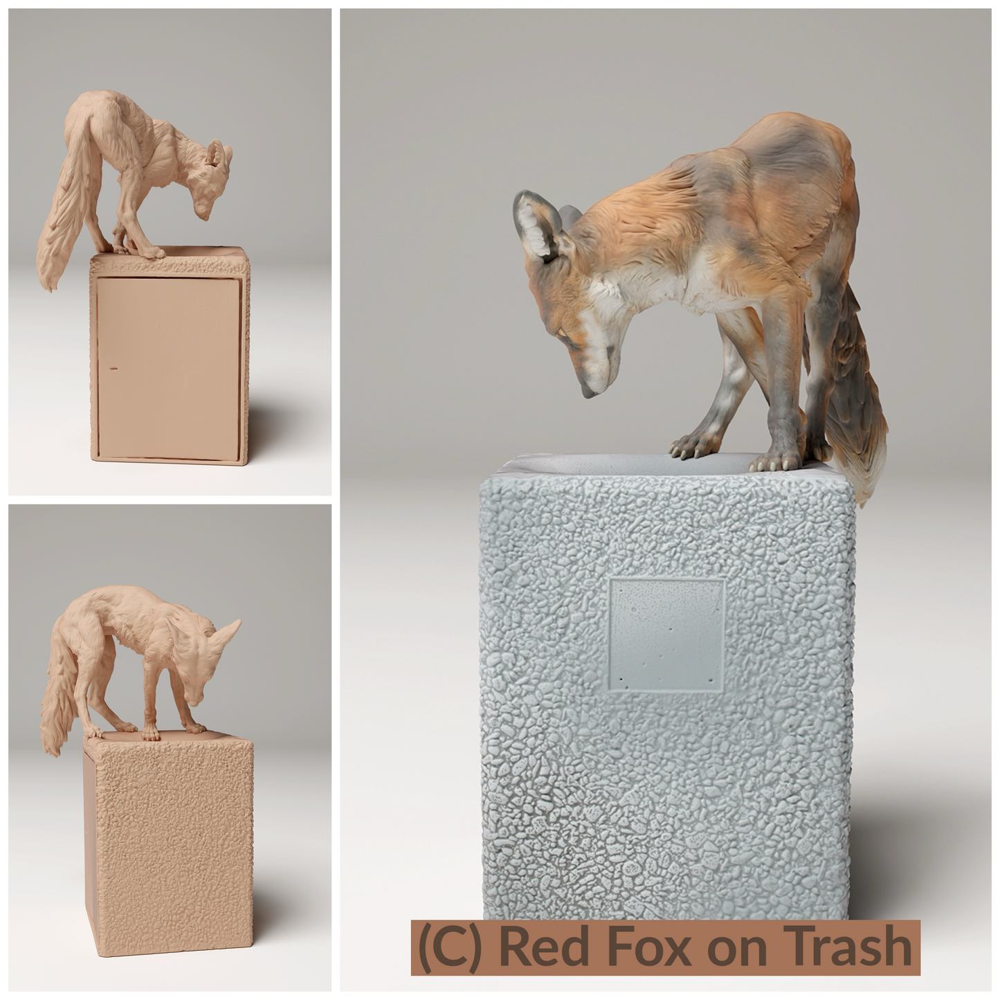 Red Fox - 1:24 Scale miniature for dollhouse, diorama, art craft supplies, realistic animal figurines by Animal Den Miniatures