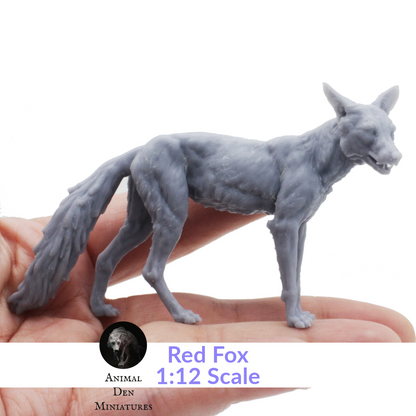 Red Fox - 1:12 Scale miniature feline for forest diorama by Animal Den Miniatures (1 animal)