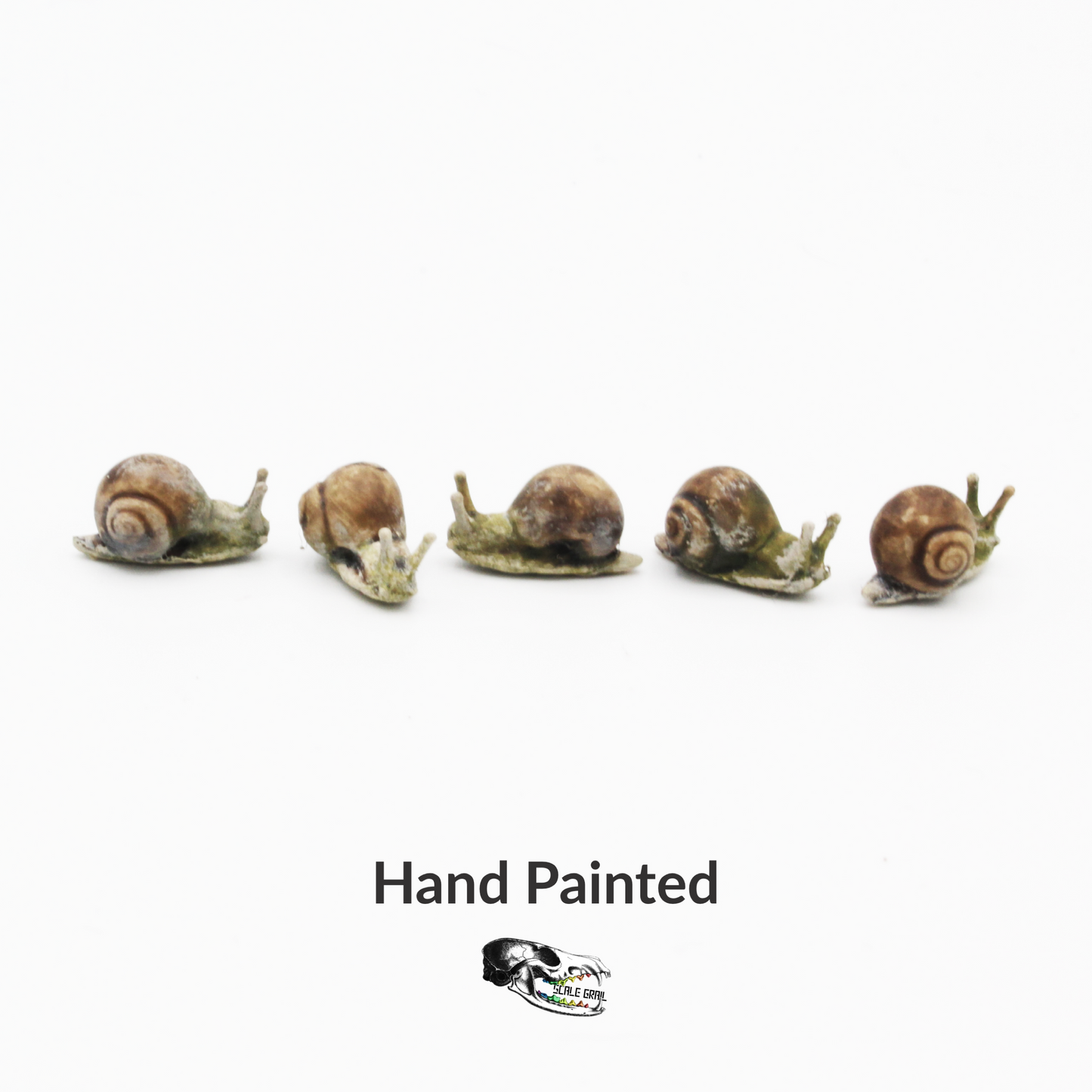 Garden Snail Miniature Choose a Size 4mm - 12mm tiny scale replica for ...