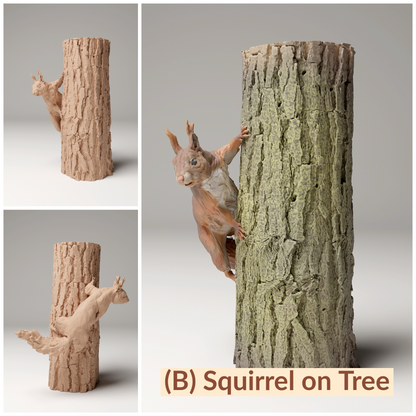 Red Squirrel - 1:12 Scale miniature for dollhouse, diorama, art craft supplies, realistic animal figurines by Animal Den Miniatures