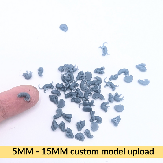 Custom Micro Scale 15mm and smaller Item Upload Listing 5MM - 15MM - Bring your own 3D Model for dice, jewelry, arts and crafts! Set of 5