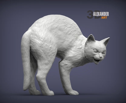 Cat with Arched Back - 1:12 Scale Miniature for dollhouse and diorama by Alexander Kuzmenko