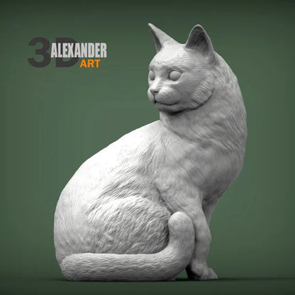 Cat Looking Back - 1:12 Scale Miniature for dollhouse and diorama by Alexander Kuzmenko (1 figurine)