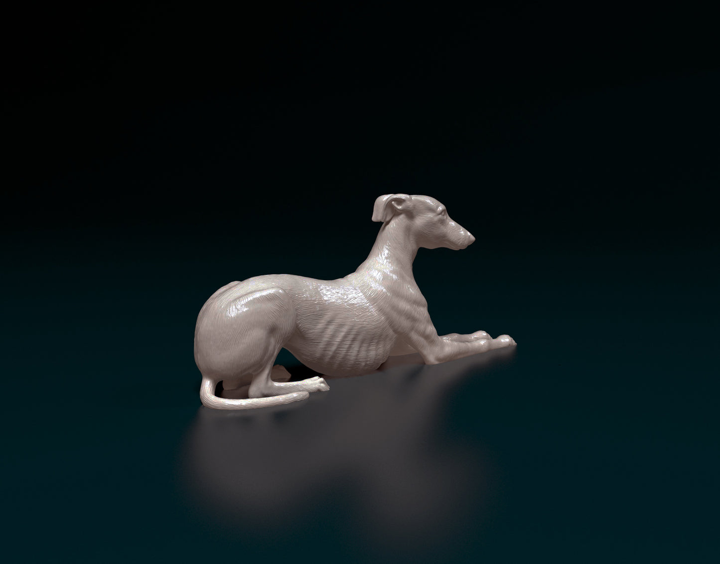 Greyhound - 1:24 Scale miniature dog for dollhouse, diorama by Stereocat (1 dog)