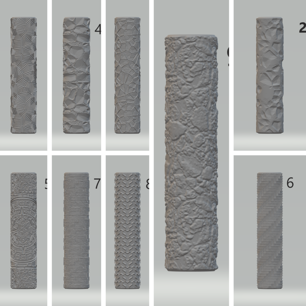 DnD Terrain Texture Rollers: Grounds and Roads - Clay tools by 3Demon