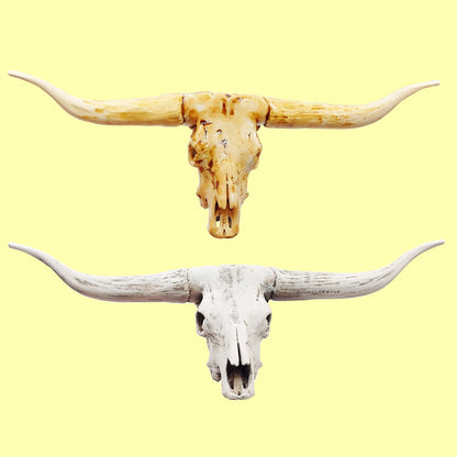 Texas Longhorn Steer Skull Replica 1:12 Scale miniature dollhouse and diorama decoration, custom doll costume art and craft supply (1 skull)