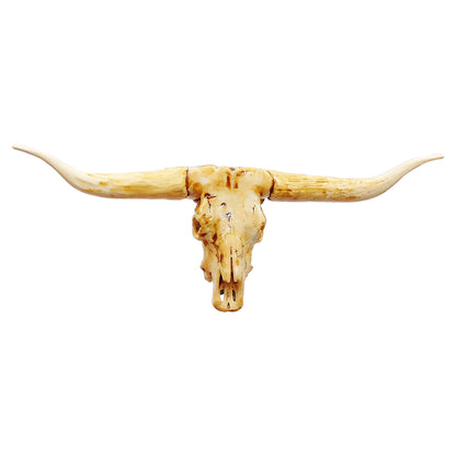 Texas Longhorn Steer Skull Replica 1:12 Scale miniature dollhouse and diorama decoration, custom doll costume art and craft supply (1 skull)