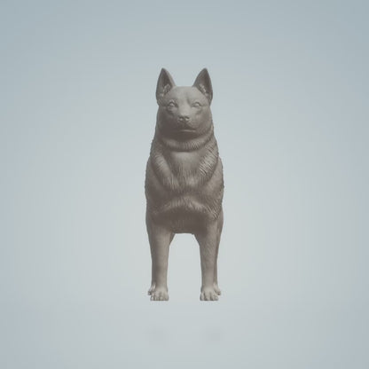 Norwegian Elkhound - 1:24 Scale miniature dog for dollhouse, diorama by Stereocat (1 dog)