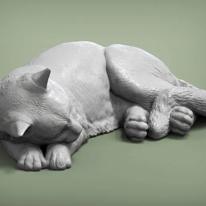 Cat Sleeping variant - 1:12 Scale Miniature for dollhouse and diorama by Alexander Kuzmenko (1 figurine)