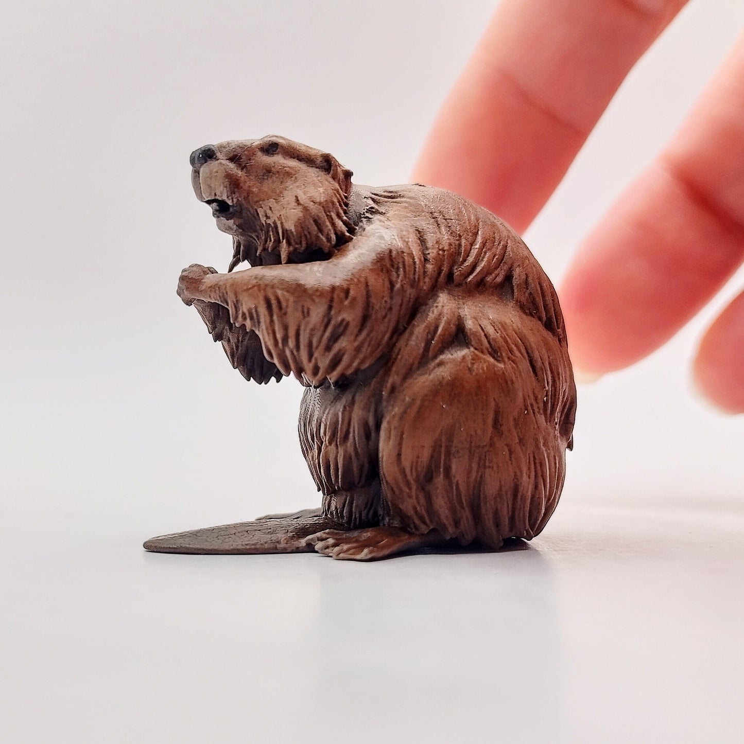 Animal Den Miniatures - American Beaver - 1:12 scale miniature animal sized for diorama, dollhouse, small hand painted scaled 3d printed tabletop mini (1 figurine)