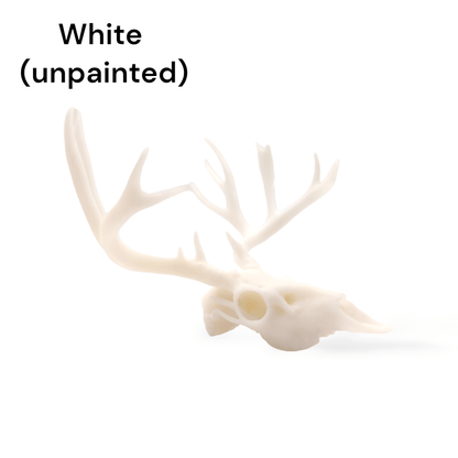 Unpainted 3d printed mule deer skull in White