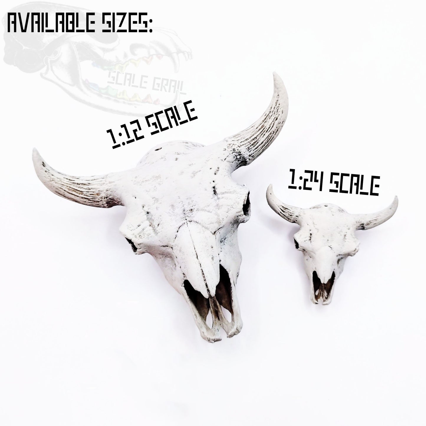 American Bison Skull Replica- 1:12 scale size for desert diorama, western dollhouse, arts and crafts, miniature oddities (1 skull)