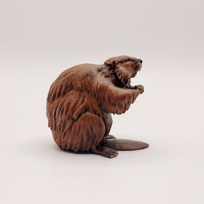 Animal Den Miniatures - American Beaver - 1:12 scale miniature animal sized for diorama, dollhouse, small hand painted scaled 3d printed tabletop mini (1 figurine)